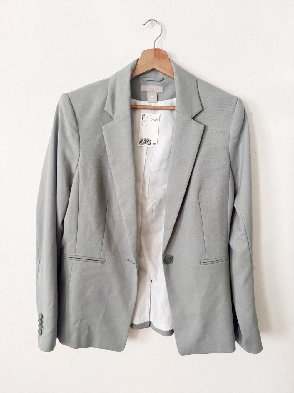 H&M Light Sage Single-Button Blazer small NWT